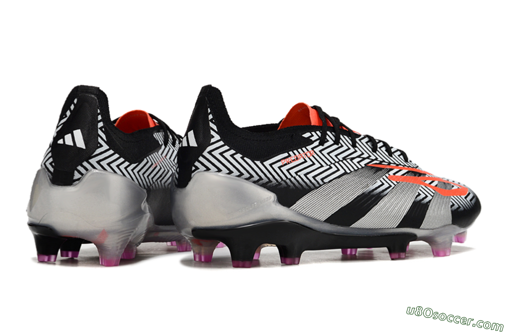 Adidas Predator Accuracy Elite FG Firm Ground Soccer Cleats - White/Black/Red/Silver 6