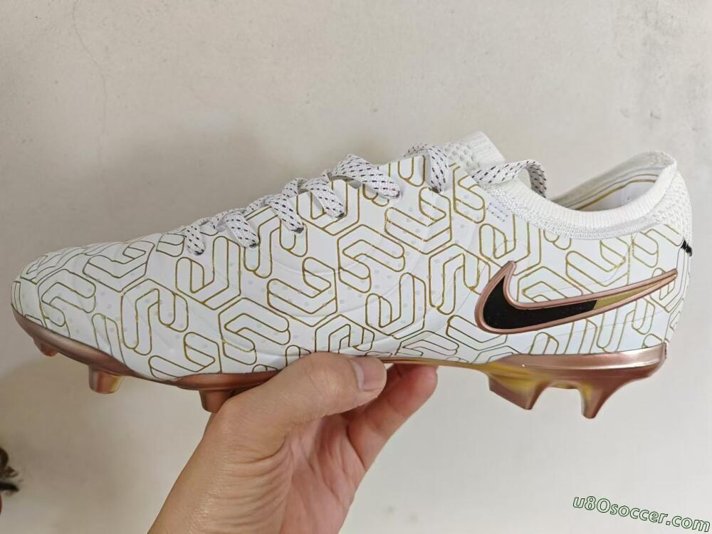 Nike Tiempo Legend 10 Elite FG Firm Ground Soccer Cleats - White/Gold/Black