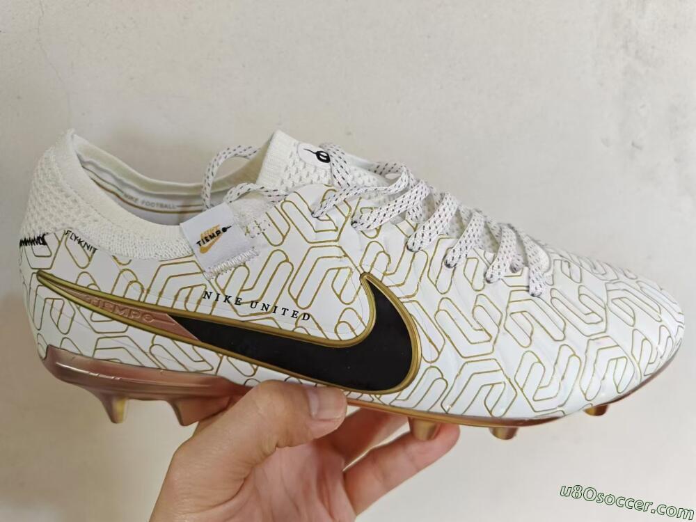 Nike Tiempo Legend 10 Elite FG Firm Ground Soccer Cleats - White/Gold/Black