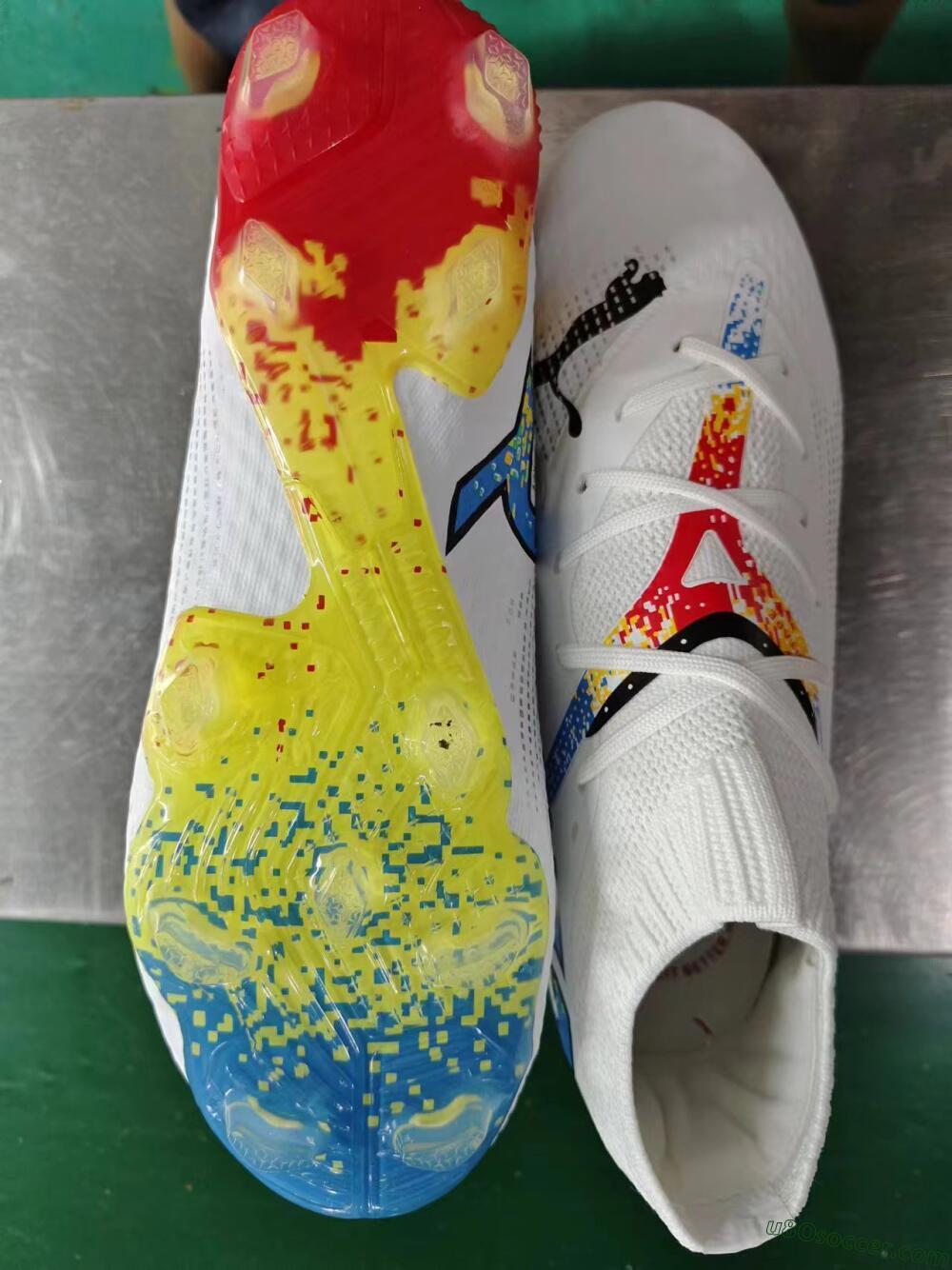 Puma Future Ultimate FG Firm Ground Soccer Cleats - White/Blue/Red