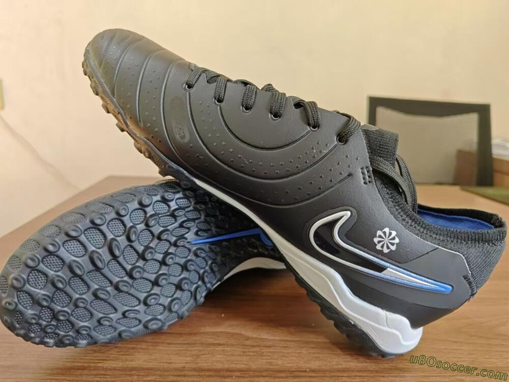 NikeTiempo Legend 10 TF Artificial Turf Soccer Shoes - Black/Blue/White