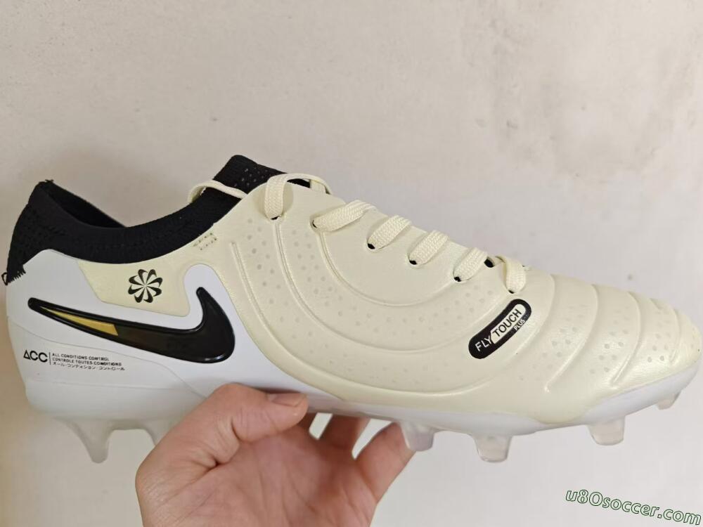Nike Tiempo Legend 10 Elite FG Firm Ground Soccer Cleats - Beige/Black/White