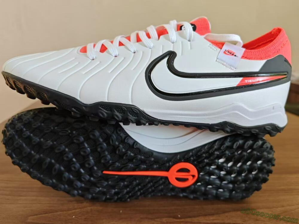 NikeTiempo Legend 10 TF Artificial Turf Soccer Shoes - White/Black/Orange