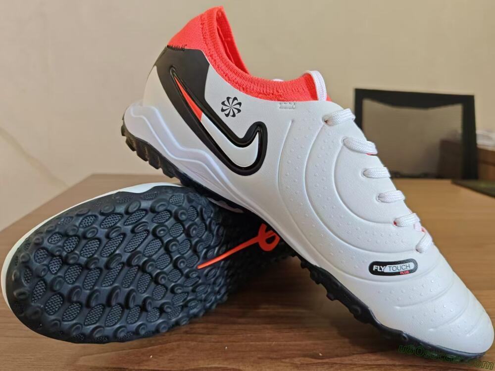 NikeTiempo Legend 10 TF Artificial Turf Soccer Shoes - White/Black/Orange