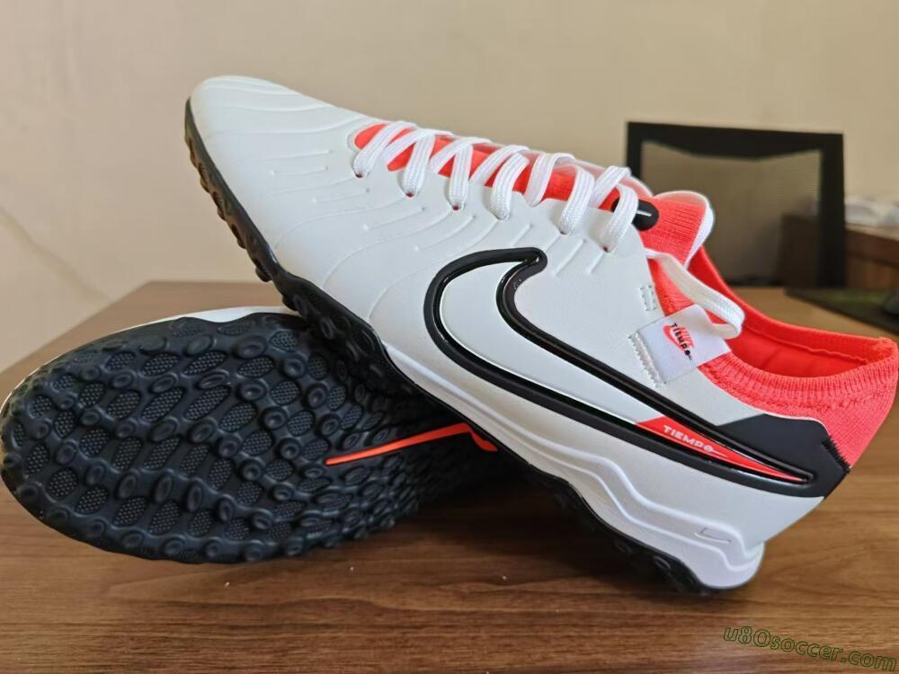 NikeTiempo Legend 10 TF Artificial Turf Soccer Shoes - White/Black/Orange
