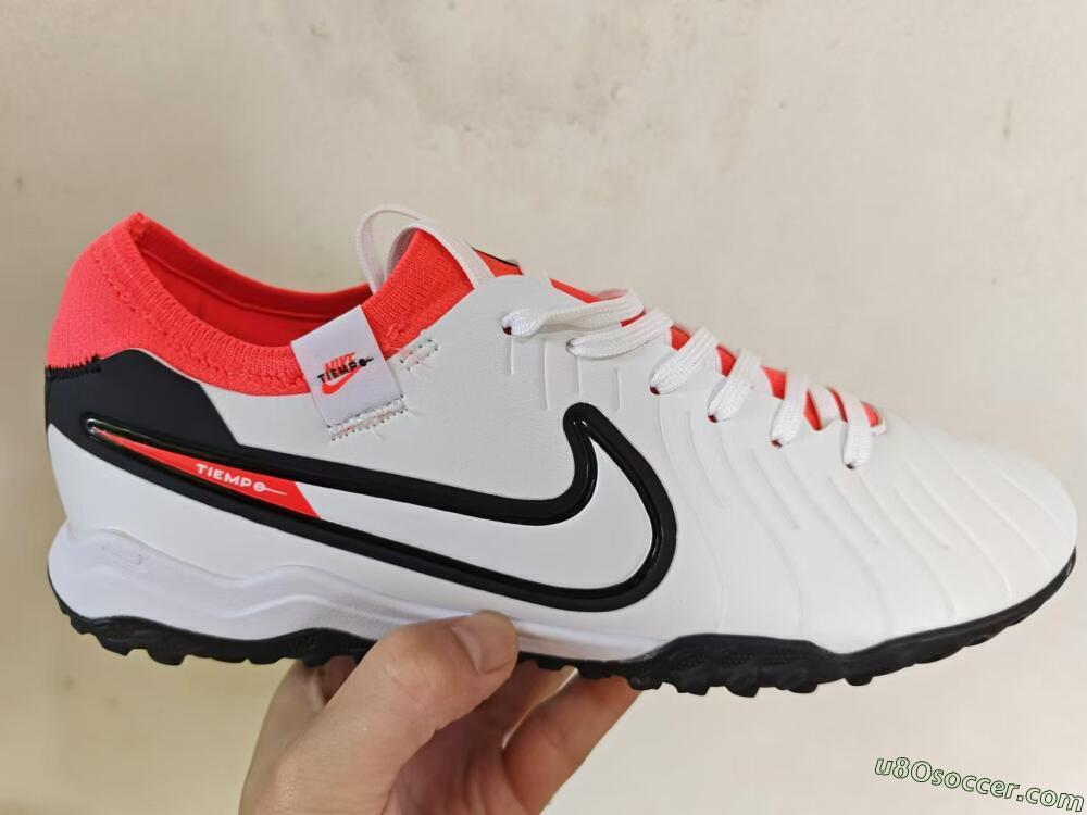 NikeTiempo Legend 10 TF Artificial Turf Soccer Shoes - White/Black/Orange