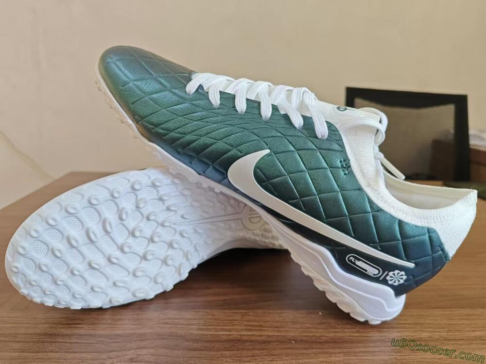 Nike Tiempo Legend 10 Elite TF Artificial Turf Soccer Shoes - Jade/White