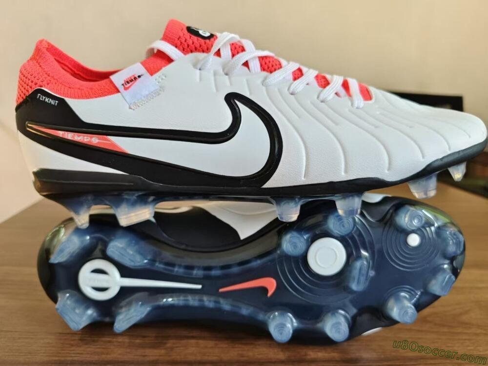 Nike Tiempo Legend 10 Elite FG Firm Ground Soccer Cleats - White/Black/Red