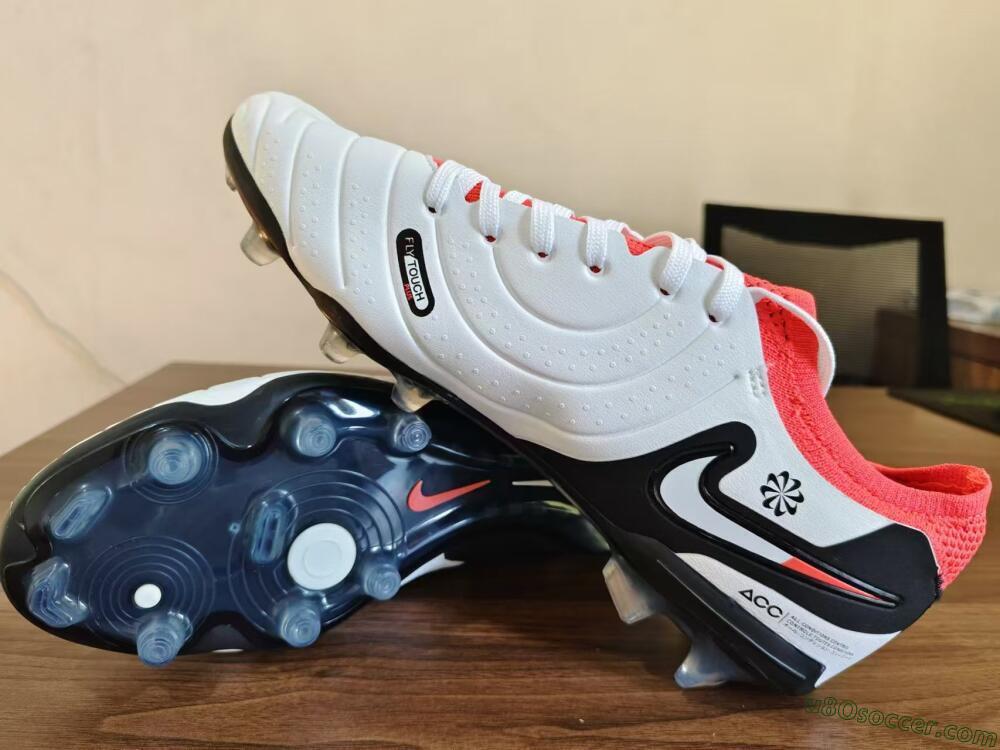 Nike Tiempo Legend 10 Elite FG Firm Ground Soccer Cleats - White/Black/Red