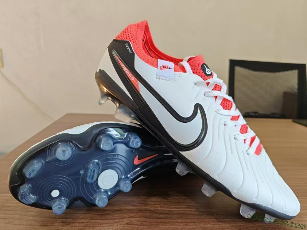 Nike Tiempo Legend 10 Elite FG Firm Ground Soccer Cleats - White/Black/Red