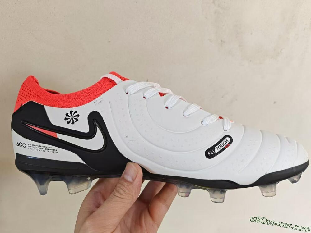 Nike Tiempo Legend 10 Elite FG Firm Ground Soccer Cleats - White/Black/Red