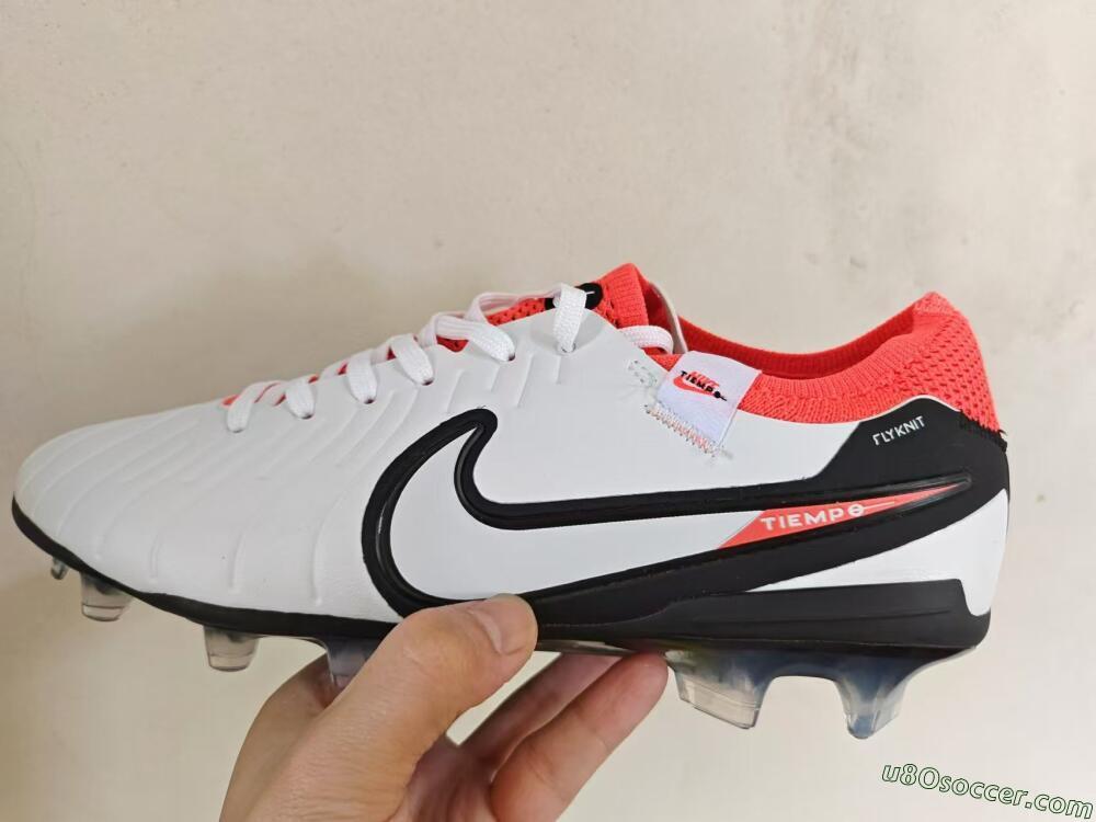 Nike Tiempo Legend 10 Elite FG Firm Ground Soccer Cleats - White/Black/Red