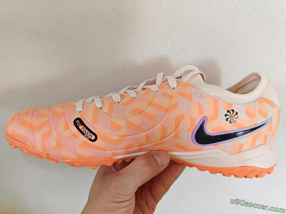 Nike Tiempo Legend 10 Elite TF Artificial Turf Soccer Shoes - Orange/White/Black
