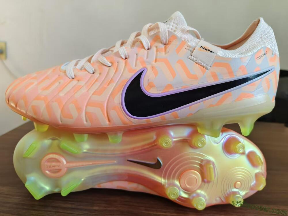 Nike Tiempo Legend 10 Elite FG Firm Ground Soccer Cleats - Orange/Black/Purple
