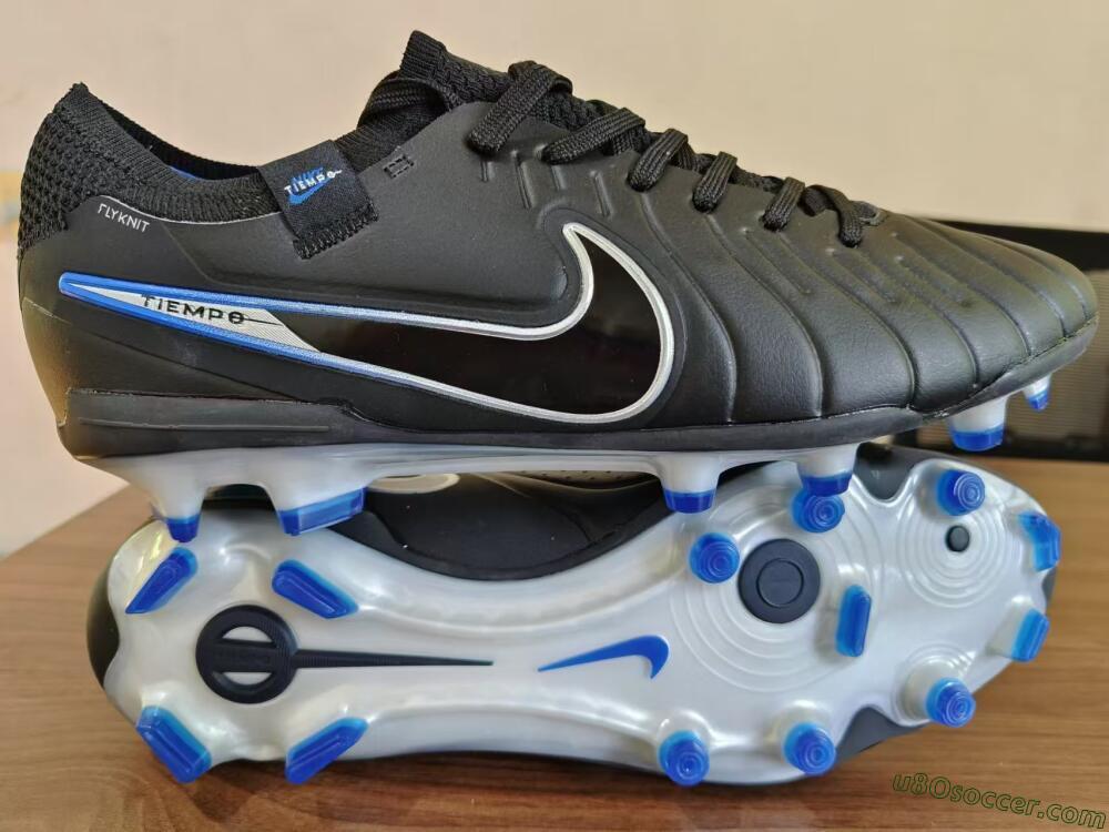 Nike Tiempo Legend 10 Academy FG Firm Ground Soccer Cleats - Black/White/Blue
