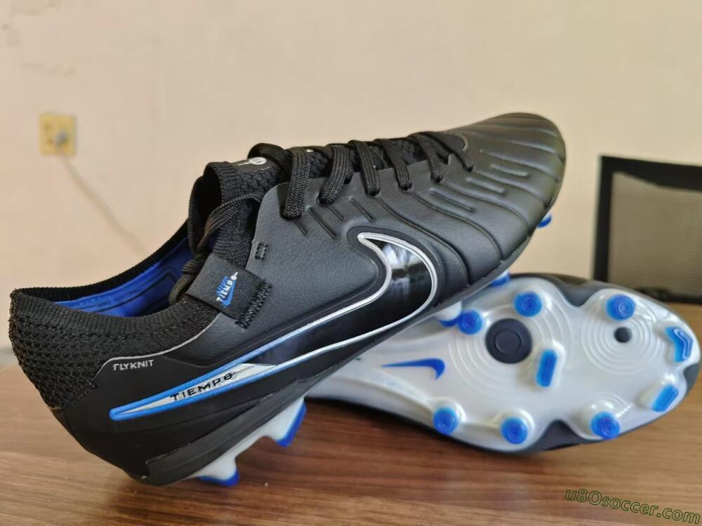 Nike Tiempo Legend 10 Academy FG Firm Ground Soccer Cleats - Black/White/Blue