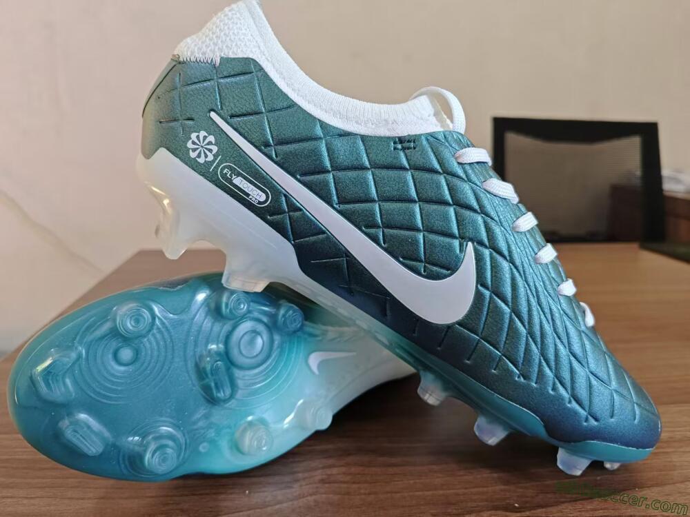 Nike Tiempo Legend 10 Elite FG Firm Ground Soccer Cleats - Jade/White
