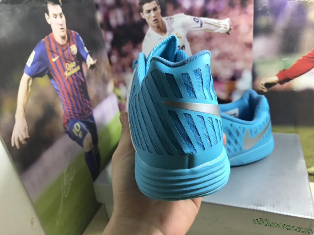 Nike Lunar Gato 2 IC Indoor & Futsal Soccer Shoes - White/Blue/Silver