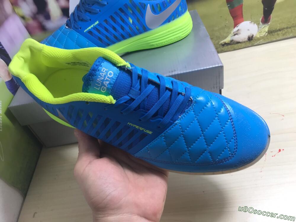 Nike Lunar Gato 2 IC Indoor & Futsal Soccer Shoes - Jade/White/Yellow