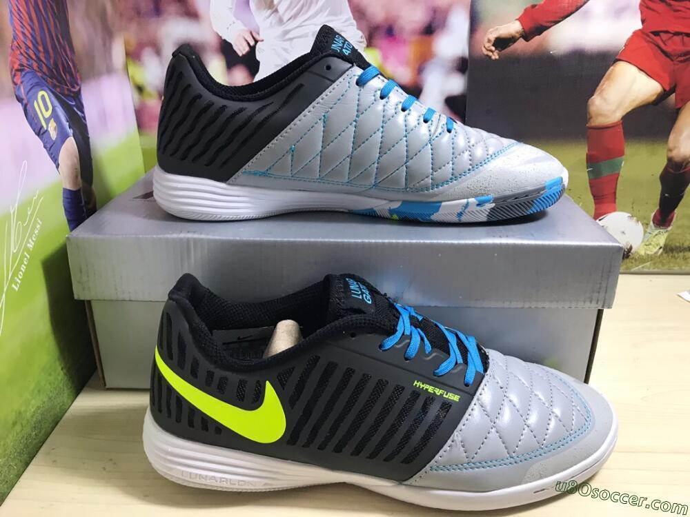 Nike Lunar Gato 2 IC Indoor & Futsal Soccer Shoes - Black/Blue/Yellow