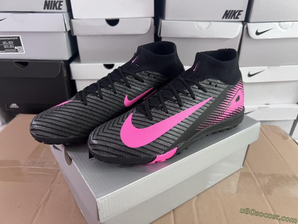 Nike Air Zoom Mercurial Superfly 10 Elite TF Artificial Turf Soccer Shoes - Black/Pink