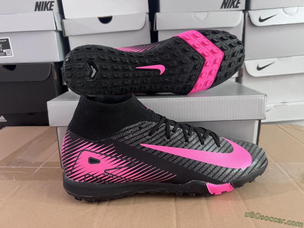 Nike Air Zoom Mercurial Superfly 10 Elite TF Artificial Turf Soccer Shoes - Black/Pink