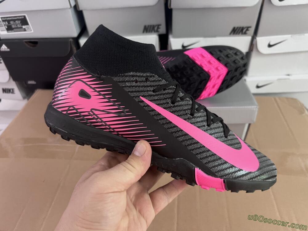 Nike Air Zoom Mercurial Superfly 10 Elite TF Artificial Turf Soccer Shoes - Black/Pink