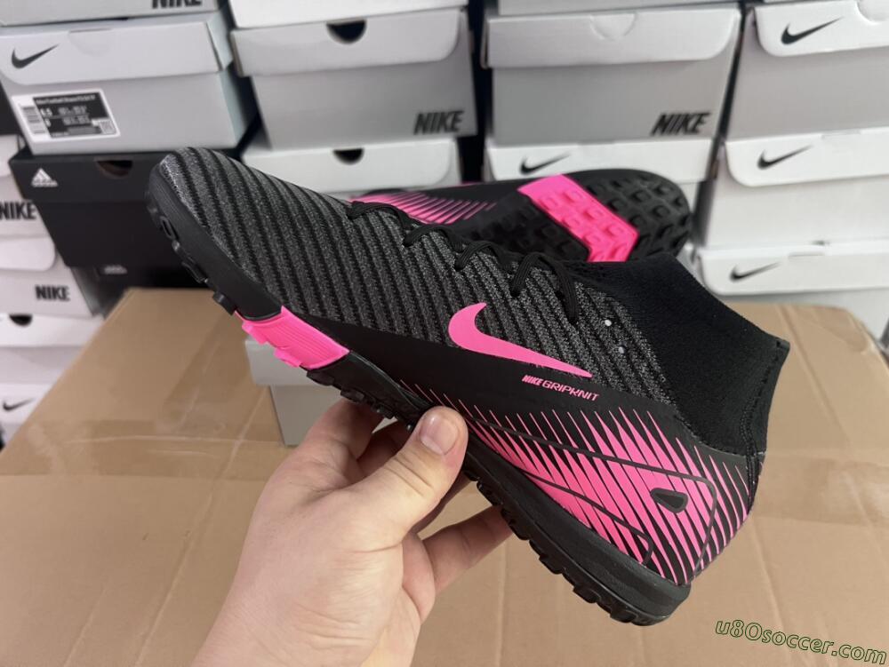 Nike Air Zoom Mercurial Superfly 10 Elite TF Artificial Turf Soccer Shoes - Black/Pink