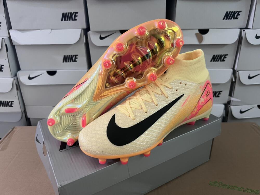 Nike Air Zoom Mercurial Superfly 10 Elite AG Artificial Grass Soccer Cleats - Yellow/Pink/Black