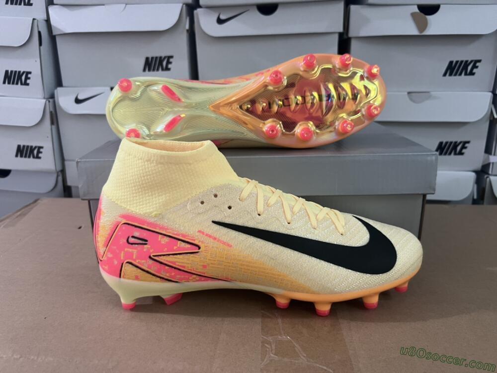 Nike Air Zoom Mercurial Superfly 10 Elite AG Artificial Grass Soccer Cleats - Yellow/Pink/Black