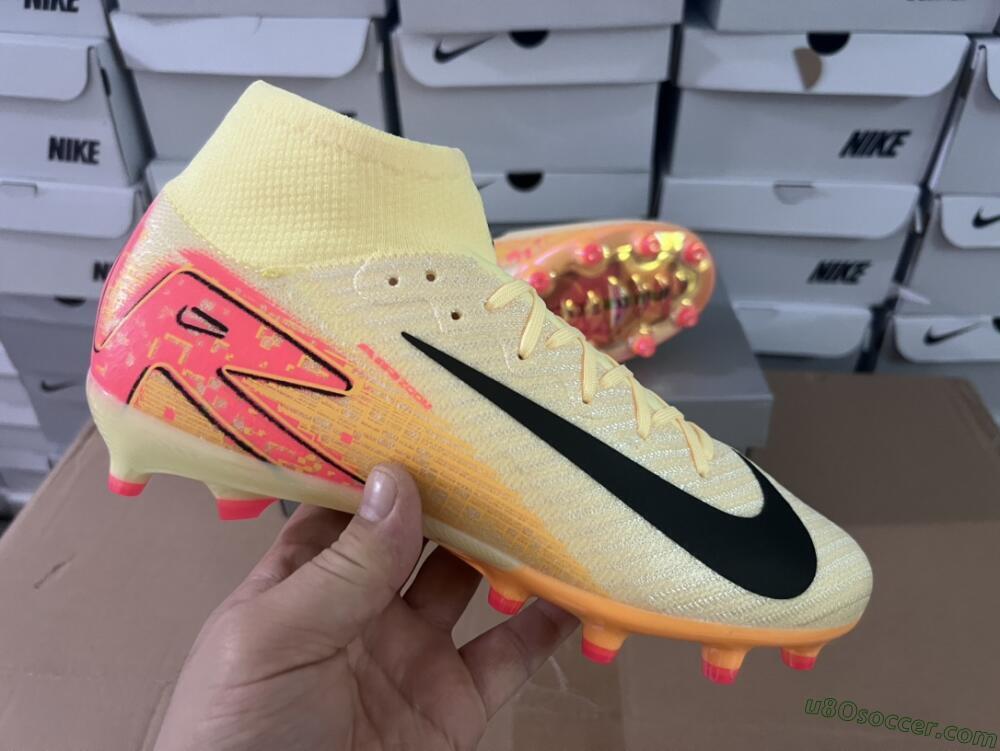 Nike Air Zoom Mercurial Superfly 10 Elite AG Artificial Grass Soccer Cleats - Yellow/Pink/Black