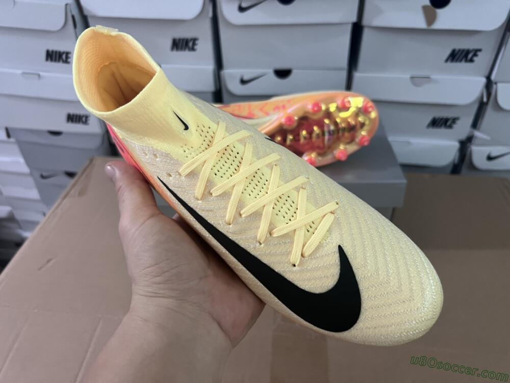 Nike Air Zoom Mercurial Superfly 10 Elite AG Artificial Grass Soccer Cleats - Yellow/Pink/Black