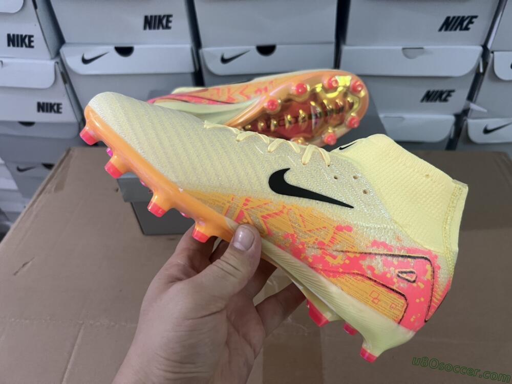 Nike Air Zoom Mercurial Superfly 10 Elite AG Artificial Grass Soccer Cleats - Yellow/Pink/Black