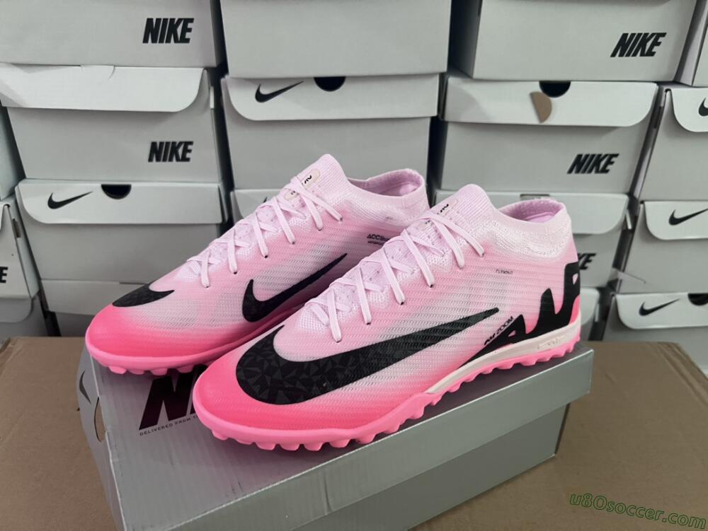 Nike Air Zoom Mercurial Vapor 15 Elite TF Artificial Turf Soccer Shoes - Pink/Black