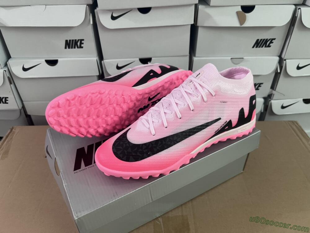 Nike Air Zoom Mercurial Vapor 15 Elite TF Artificial Turf Soccer Shoes - Pink/Black
