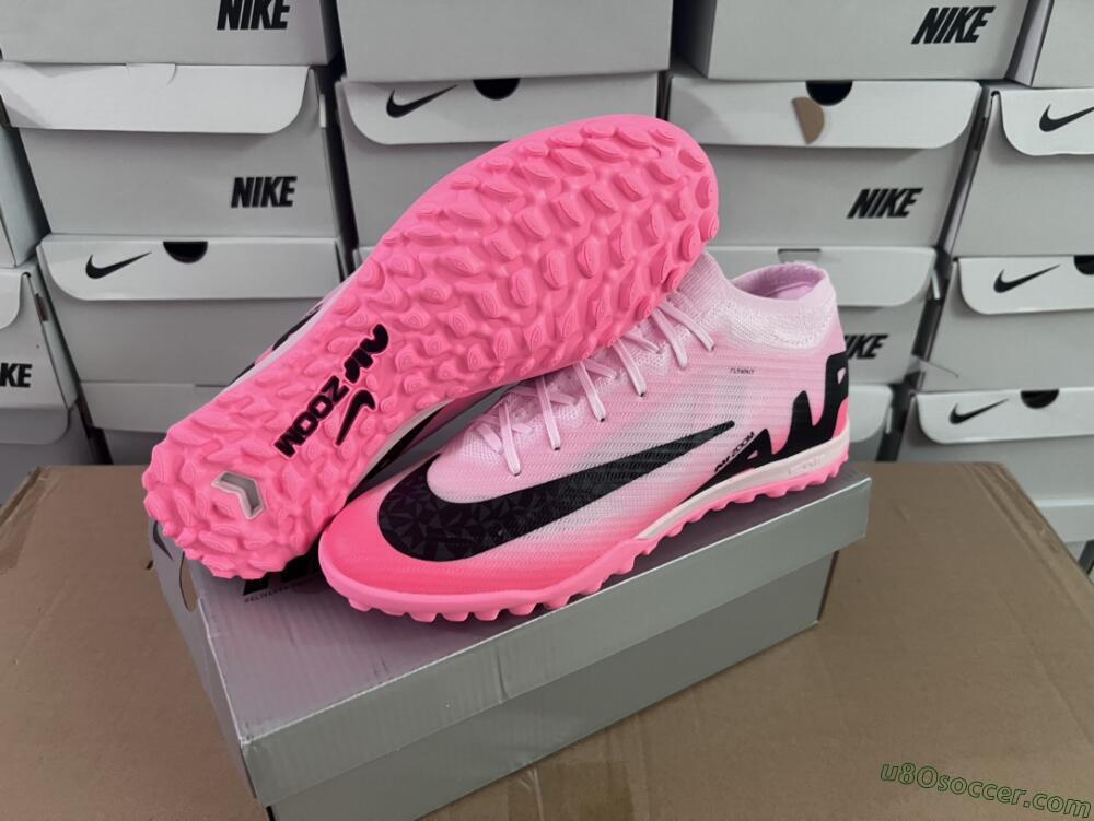 Nike Air Zoom Mercurial Vapor 15 Elite TF Artificial Turf Soccer Shoes - Pink/Black