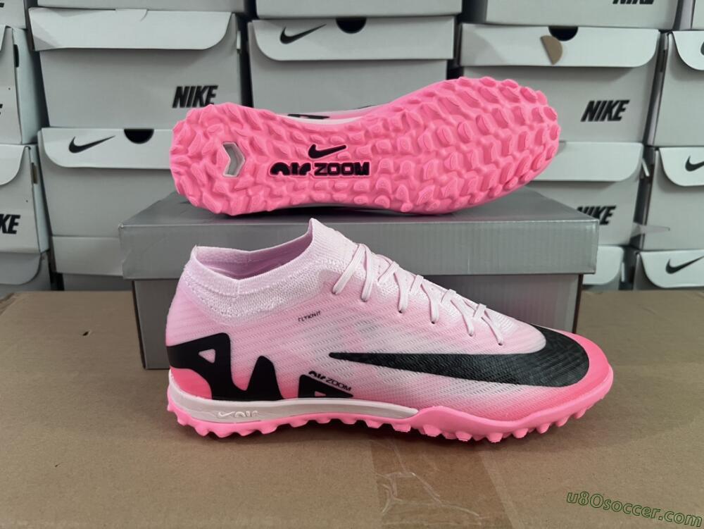 Nike Air Zoom Mercurial Vapor 15 Elite TF Artificial Turf Soccer Shoes - Pink/Black