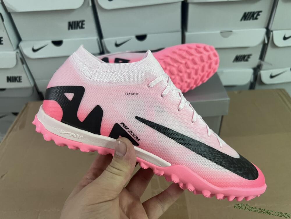 Nike Air Zoom Mercurial Vapor 15 Elite TF Artificial Turf Soccer Shoes - Pink/Black