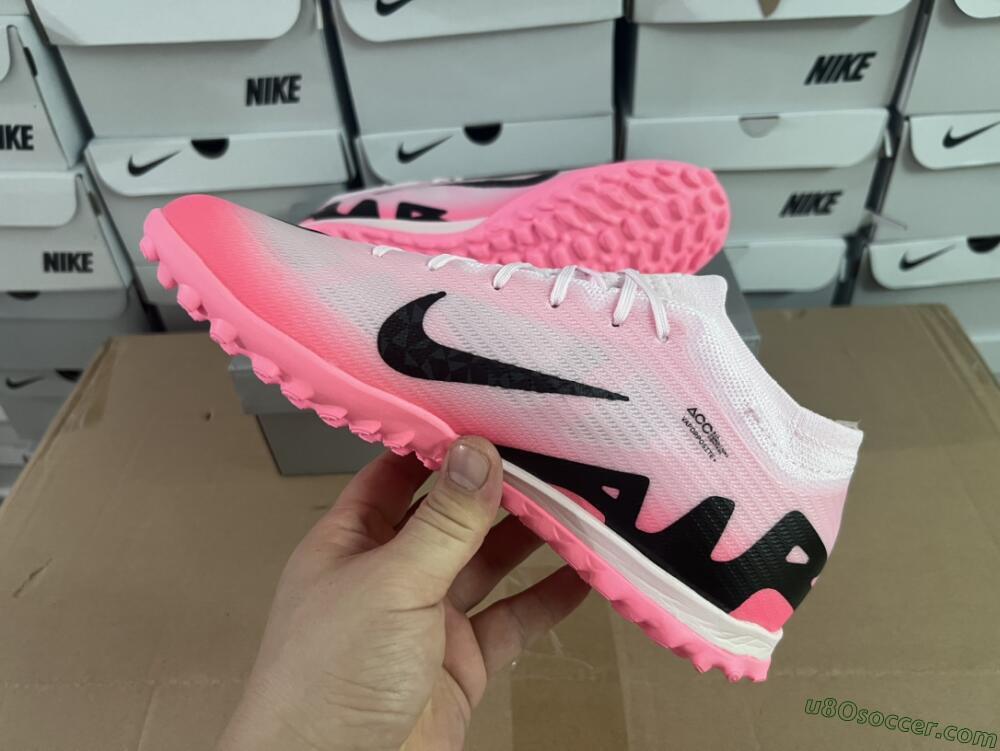 Nike Air Zoom Mercurial Vapor 15 Elite TF Artificial Turf Soccer Shoes - Pink/Black