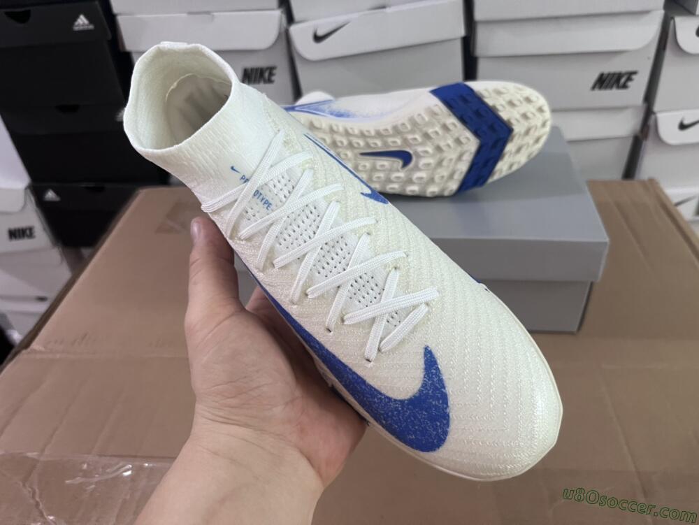 Nike Air Zoom Mercurial Superfly 10 Elite TF Artificial Turf Soccer Shoes - Beige/Blue