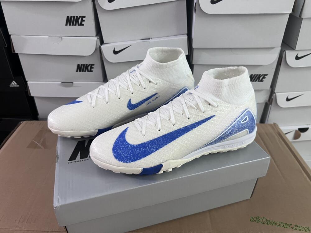 Nike Air Zoom Mercurial Superfly 10 Elite TF Artificial Turf Soccer Shoes - Beige/Blue