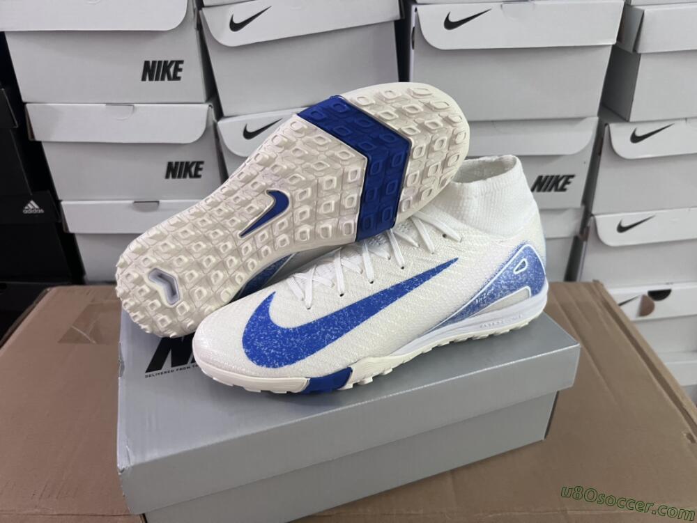 Nike Air Zoom Mercurial Superfly 10 Elite TF Artificial Turf Soccer Shoes - Beige/Blue
