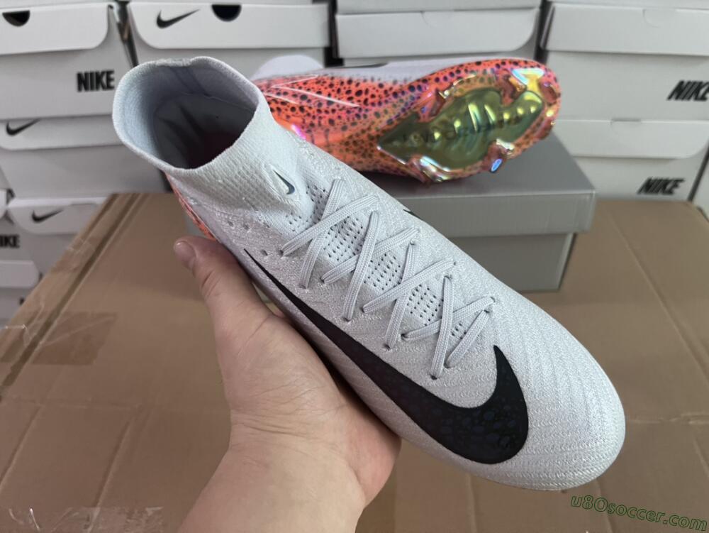 Nike Air Zoom Mercurial Superfly 10 Elite FG Firm Ground Soccer Cleats - Grey/Leopard/Gold