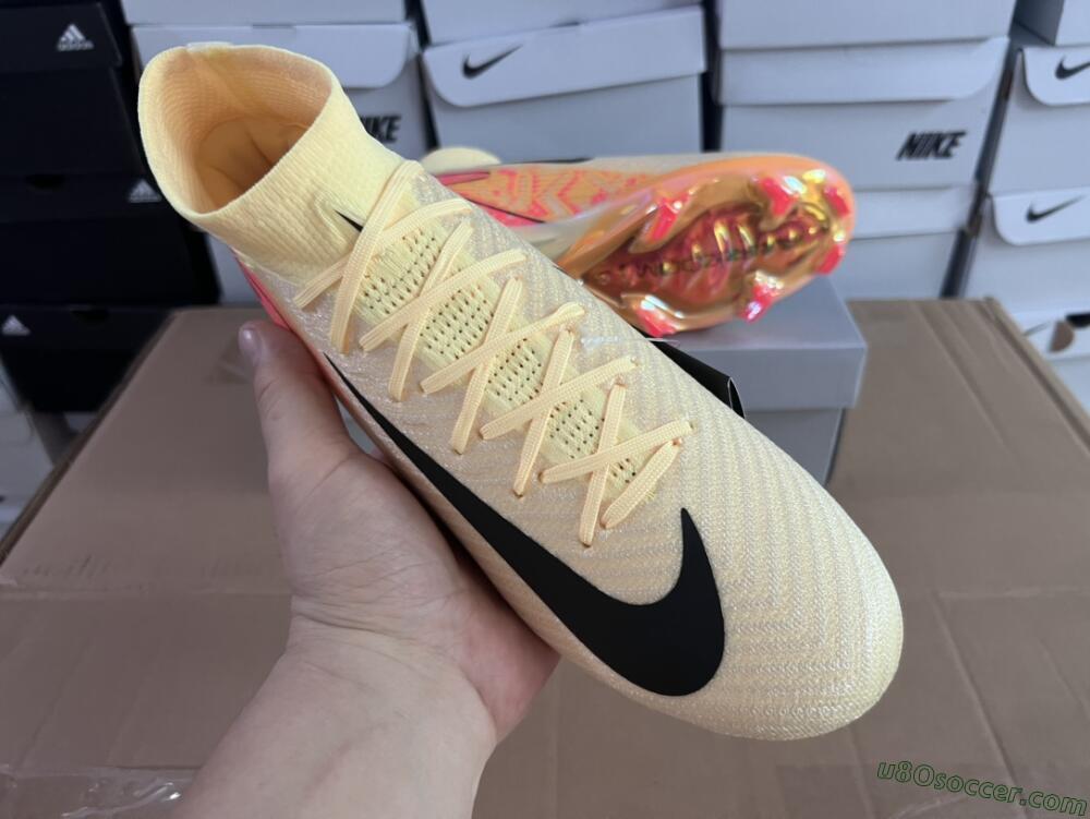 Nike Air Zoom Mercurial Superfly 10 Elite FG Firm Ground Soccer Cleats - Yellow/Black/Pink/Gold