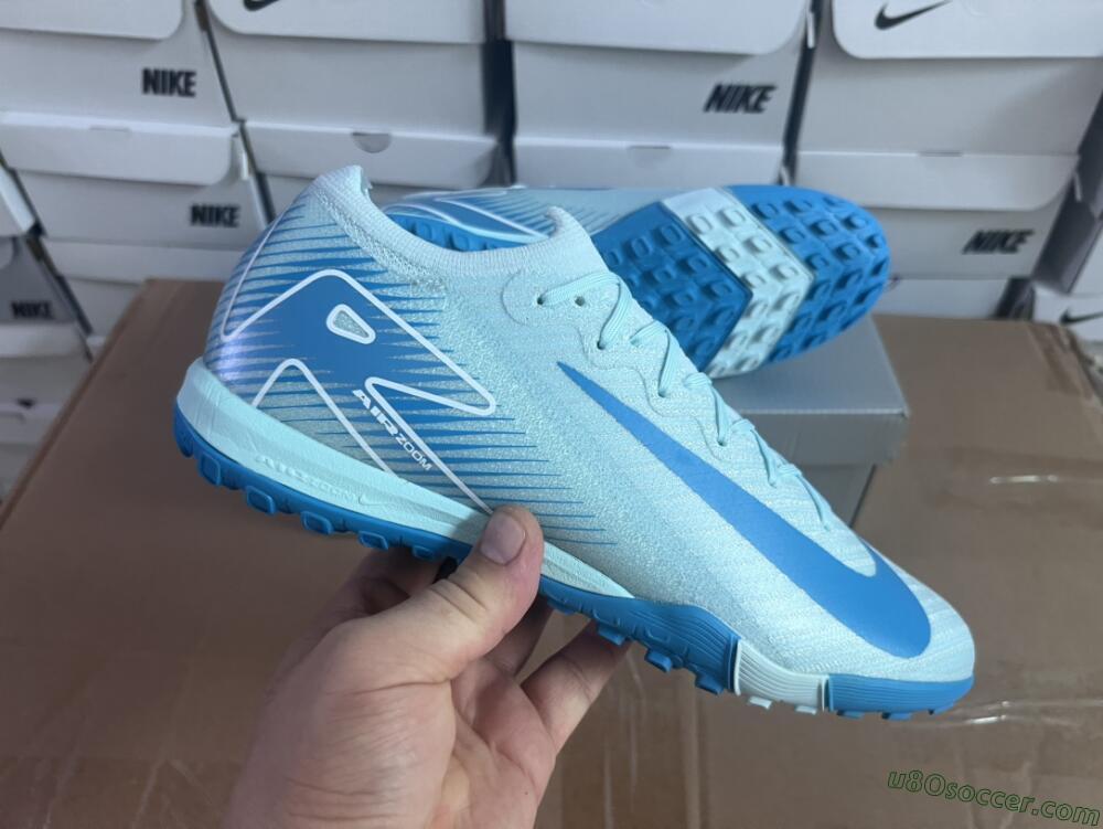 Nike Air Zoom Mercurial Vapor 16 Elite TF Artificial Turf Soccer Shoes - Jade/Beige/Blue