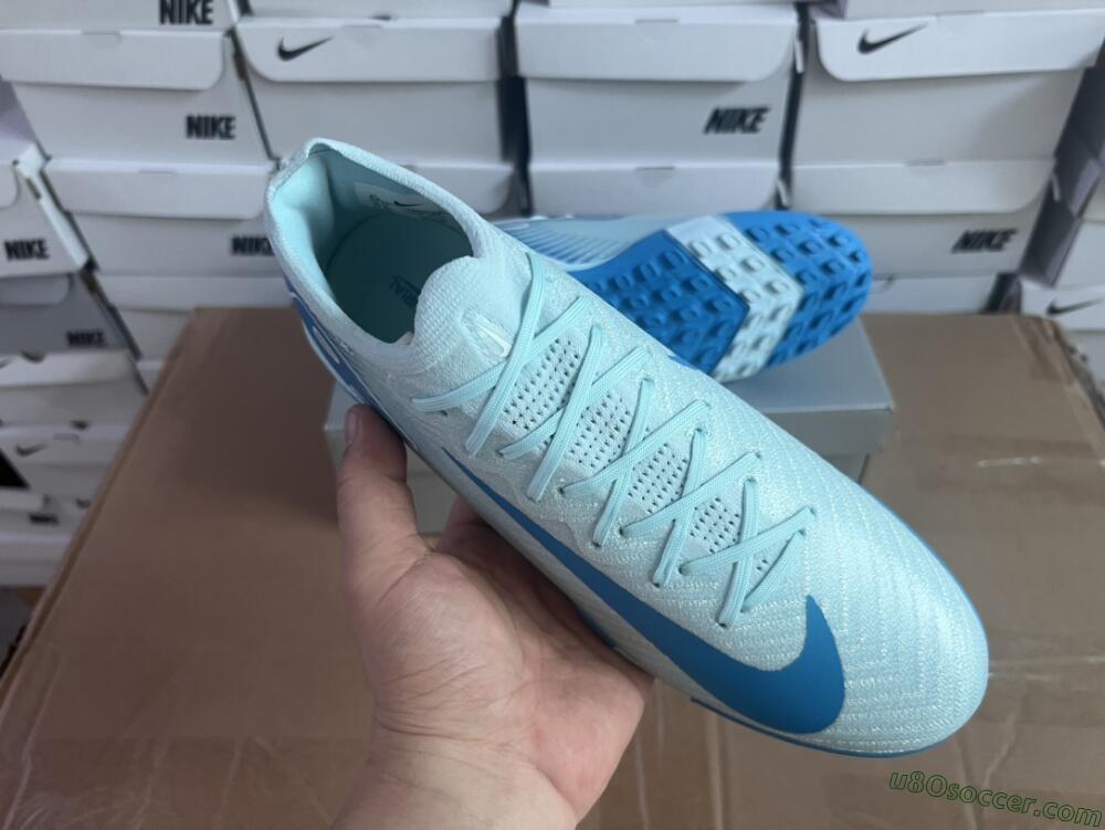 Nike Air Zoom Mercurial Vapor 16 Elite TF Artificial Turf Soccer Shoes - Jade/Beige/Blue