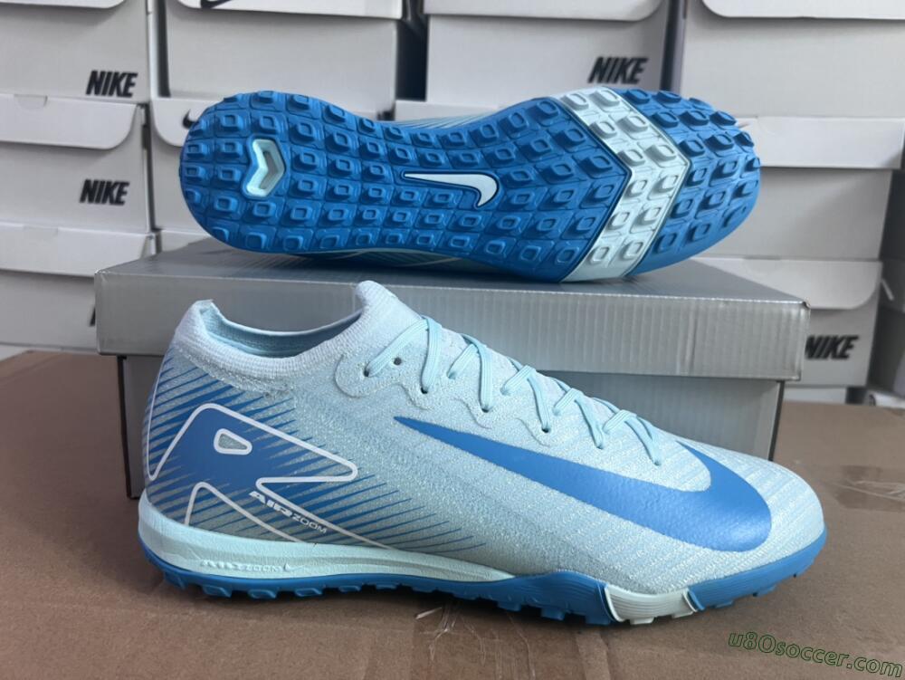 Nike Air Zoom Mercurial Vapor 16 Elite TF Artificial Turf Soccer Shoes - Jade/Beige/Blue