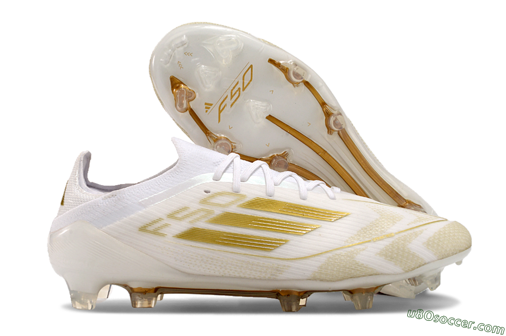 Adidas F50 Elite FG Firm Ground Soccer Cleats - White/Gold 1