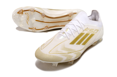 Adidas F50 Elite FG Firm Ground Soccer Cleats - White/Gold