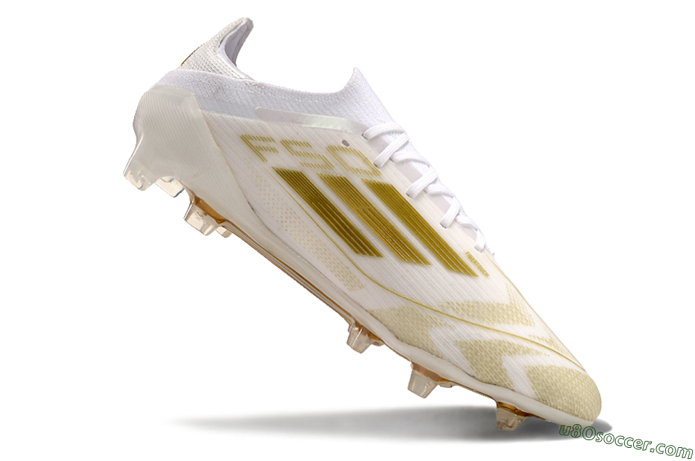 Adidas F50 Elite FG Firm Ground Soccer Cleats - White/Gold 4